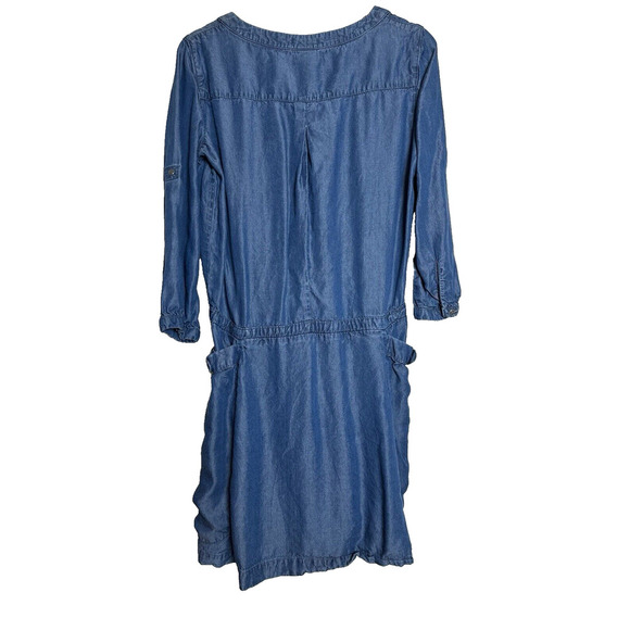 LEVIS Chambray‎ Dress Womens Sz S Tie Waist Pockets Cowgirlcore South Western - Picture 3 of 9